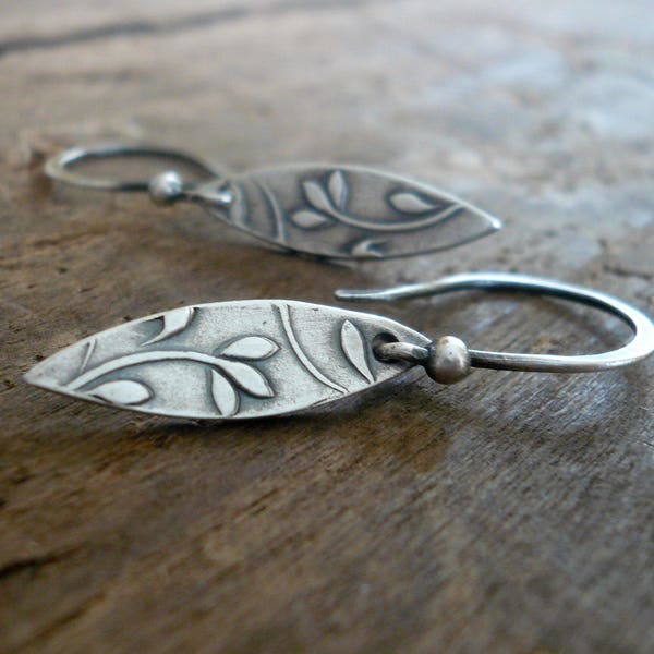 Posy Earrings  - Oxidized FINE silver. Handmade by jNicDesigns