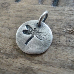 Dragonfly Pendant Handmade. Oxidized Fine Silver. Design Your Own Series image 3