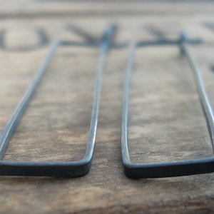 Svelte Hoops Large - Handmade. Hand forged. LIGHT WEIGHT Heavily Oxidized Sterling Silver Earrings