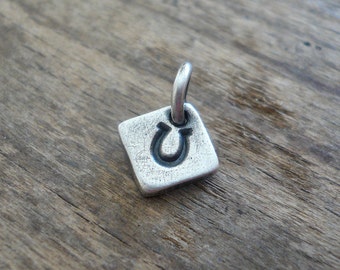 Lucky Pendant - Handmade. Oxidized Fine Silver