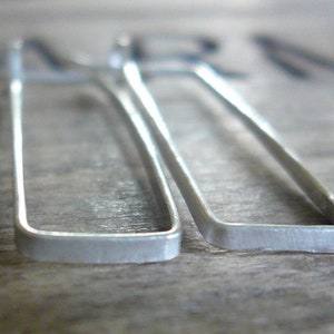 Svelte Hoops Medium - Handmade. Hand forged. LIGHT WEIGHT. Matte Sterling Silver Earrings
