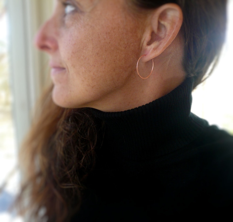 Handmade Copper Every Day Hoops Handforged