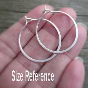 Every Day Hoops Handmade in Brushed Sterling Silver. LIGHT WEIGHT. 5 sizes. image 5