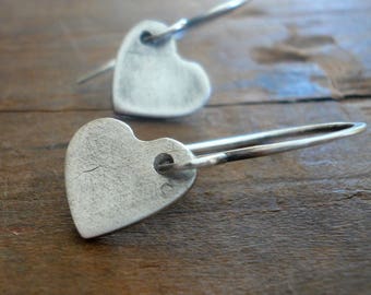Amore Earrings - Handmade. Oxidized Fine and sterling silver dangle earrings