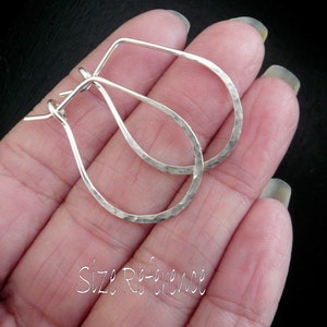 Hammered Horseshoe Hoops. Handmade. Sterling Silver image 3