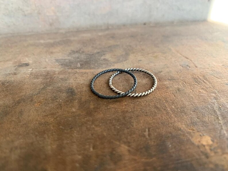 Twisted Stacking Ring Sterling Silver Stacking Ring. Hand | Etsy