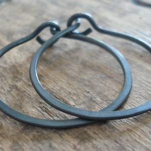 Every Day Hoops LIGHT WEIGHT. Handmade in Oxidized Sterling Silver. 4 sizes image 4