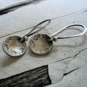 Opelika - Oxidized Fine Silver Earrings. Handmade