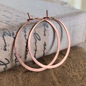 Copper Every Day Hoops - Handmade. Handforged. LIGHT WEIGHT. 4 sizes