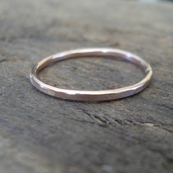 Every Day Ring - 14kt Rose Goldfill Stacking Ring. Handmade. Hand forged.