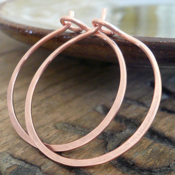 Copper Every Day Hoops - Handmade. Handforged. Light Weight. 4 sizes