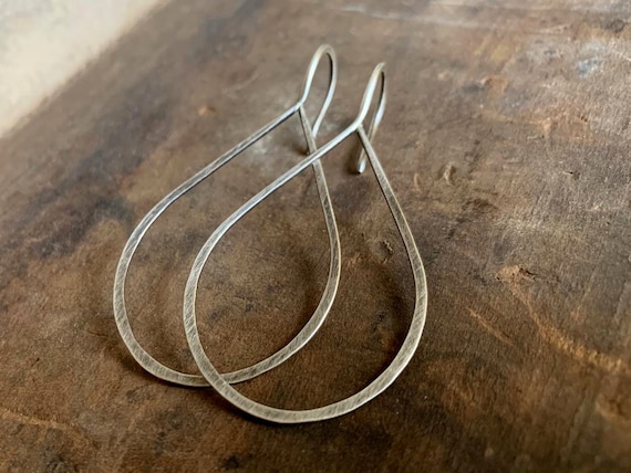 Lissome Earrings Large in Sterling Handmade. Hand forged. | Etsy