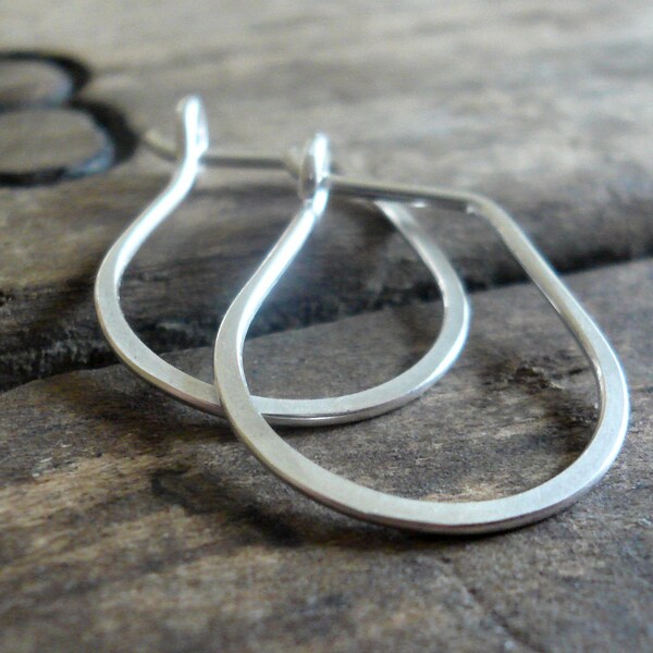 Pony Horseshoe Hoops - Handmade. Hand forged. LIGHT WEIGHT Sterling Silver or 14kt goldfill Earrings
