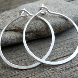Every Day Hoops Handmade in Brushed Sterling Silver. LIGHT WEIGHT. 5 sizes. image 3