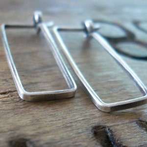 Svelte Hoops Small - Handmade. Hand forged. LIGHT WEIGHT Oxidized Sterling Silver Earrings