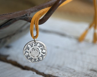 Summer - Seasons Necklace - Fine & Sterling Silver. Leather. Handmade.
