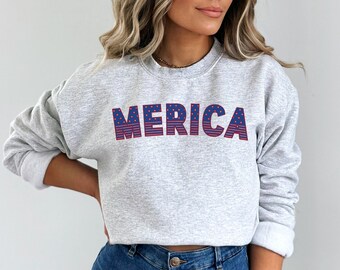 MERICA' Svg, USA Png, America Svg, Make America Great Again SVG, Crewneck Sweatshirt for her, Trump Svg, Trump Png, Cute Winter Crewneck