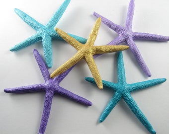 Real Painted Finger Starfish, Mermaid Party Decorations