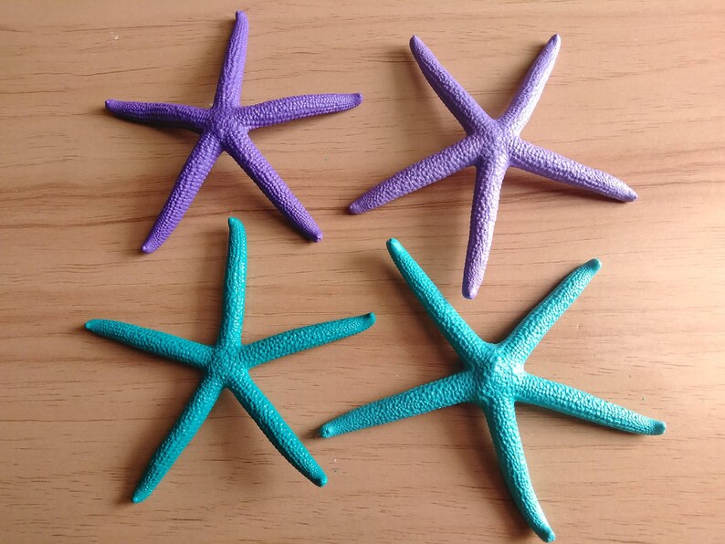 Painted Finger Starfish, Multi Colored 8 Piece Set image 5