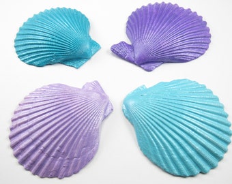 Real Pectin Seashells Pintados en Colores sirena