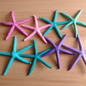 Painted Finger Starfish, Multi Colored 8 Piece Set image 7