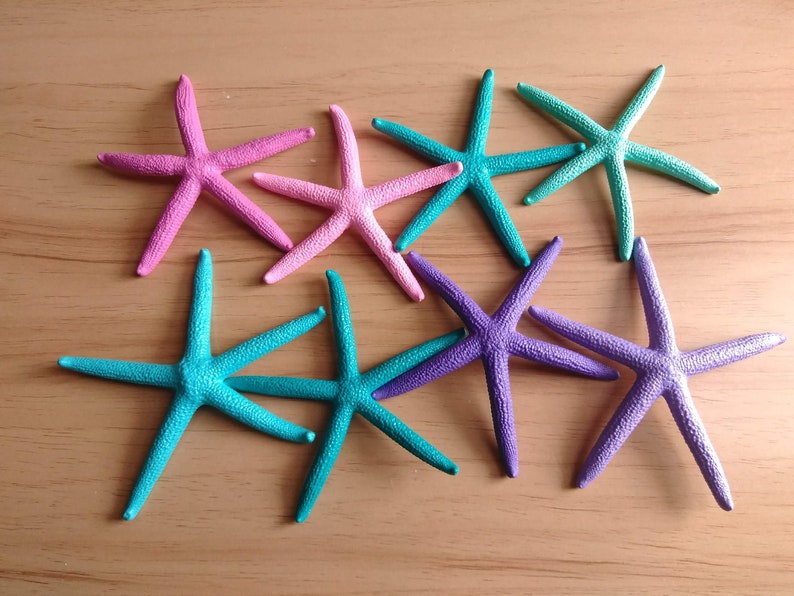 Painted Finger Starfish, Multi Colored 8 Piece Set image 7