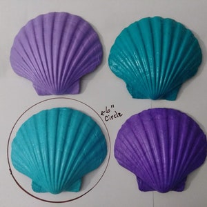 Large Real Scallop Seashells Painted in Mermaid Colors, Set of 4 image 2