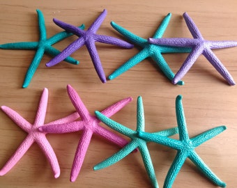 Painted Finger Starfish, Multi Colored 8 Piece Set