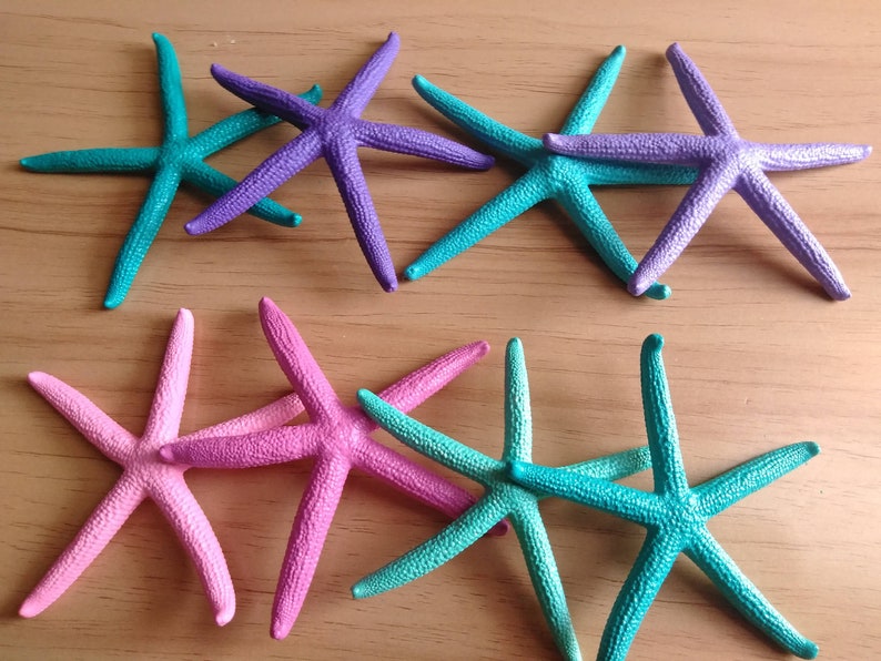 Painted Finger Starfish, Multi Colored 8 Piece Set image 1