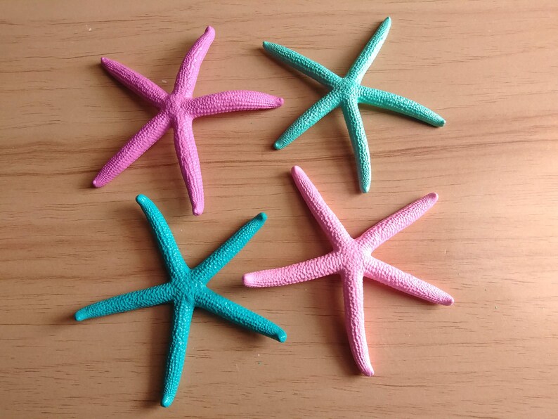 Painted Finger Starfish, Multi Colored 8 Piece Set image 6