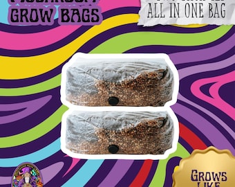 2 Pack | 4LB All-In-One Mushroom Grow Kit | Mushroom Grow Bag | Perfect For Dung Loving Mushrooms | High Yield | Spores Not Included