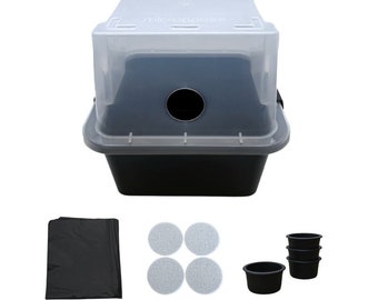 28 Quart Small Mushroom Monotub | Fruiting Chamber w/ Filter Disks and Liner | Mushroom Cultivation Grow Tub | Mycology Supplies