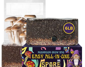 6LB JUMBO All-In-One Mushroom Grow Kit | Mushroom Grow Bag | Easy to Use | Grow Mushrooms at Home | High Yield | Just Add Spores