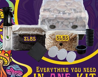 Beginner's Mushroom Grow Kit | Medium 44QT  Monotub | Mushroom Grow Kit | Grow Kit w/ Bulk Substrate & Grain Spawn | Just Add Spores