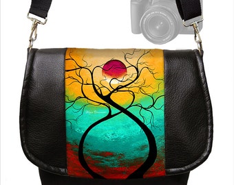 leather camera purse