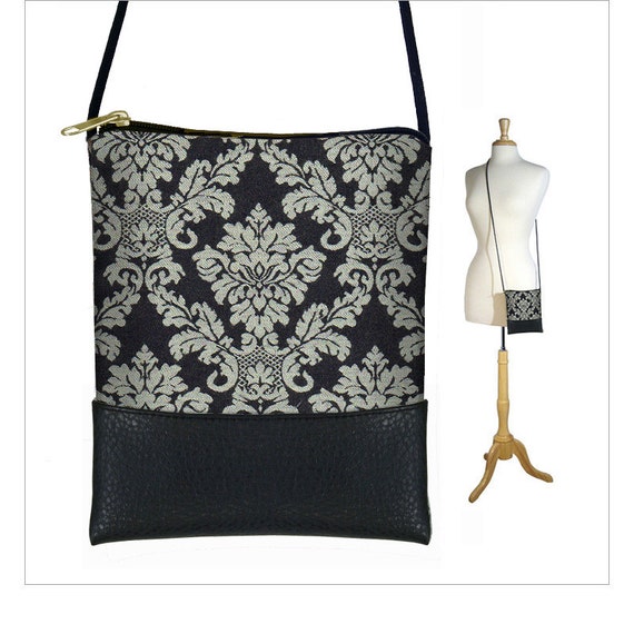 Mini Cross Body Purse Small Shoulder Purse Damask Tapestry Bag