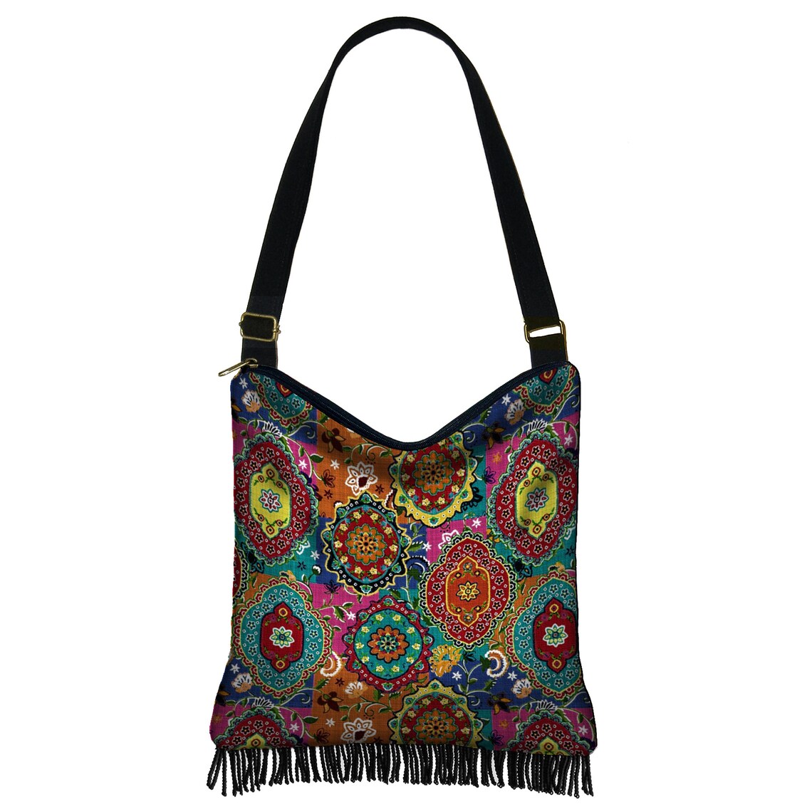 Bohemian Hippie Bag Colorful Hobo Bag Medium Crossbody | Etsy