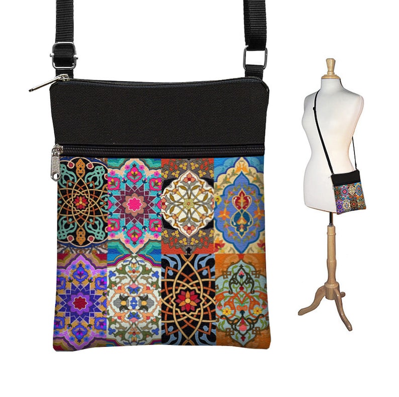 Boho Chic Small Crossbody Hipster Bag in Persian Patchwork - Etsy
