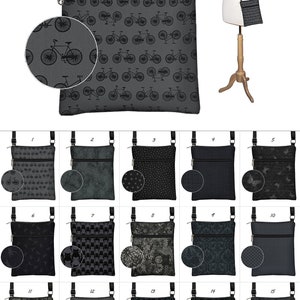 Unisex Crossbody Bag Minimalist Fabric Travel Bag Black Cross Body Bag Shoulder Bag Purse zipper pocket charcoal gray RTS image 4