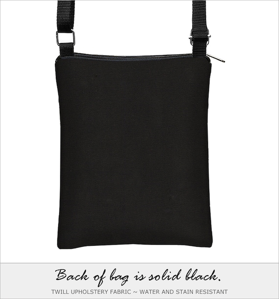 Small Cross Body Purse Minimalist Fabric Handbag Black