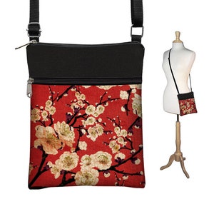 Japanese Fabric Crossbody Bag Floral Cross Body Purse