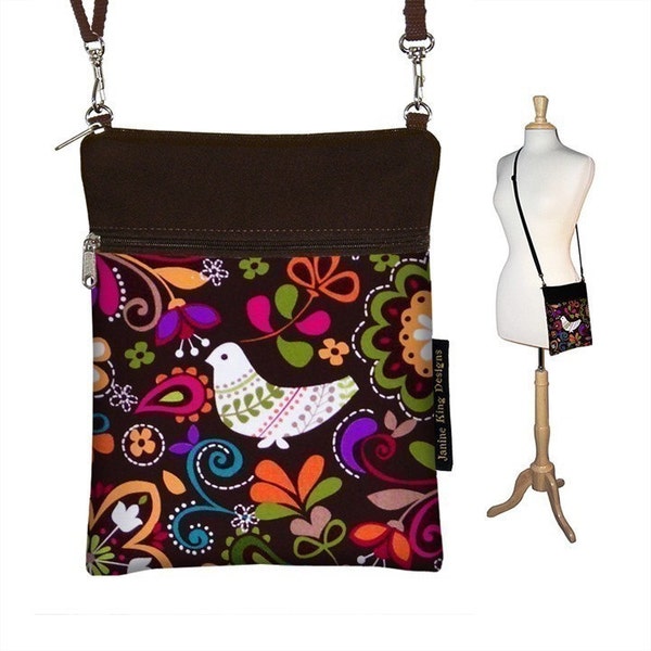 Sling Bag Shoulder Purse handbag small mini - fits Kindle 1,2,3 - Birds of Norway - INSTOCK