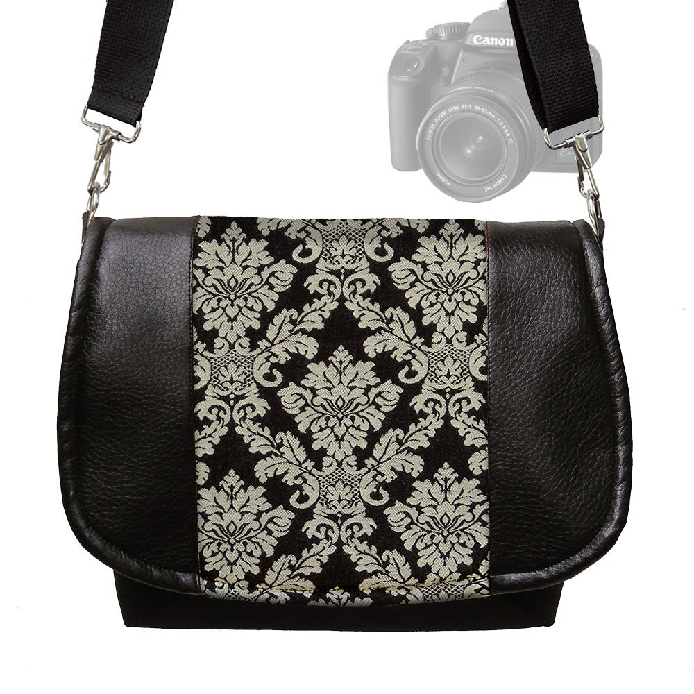 Dslr Camera Bag Purse Slr Vegan Leather Camera Case Black | Etsy