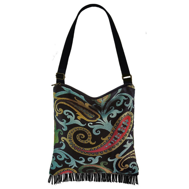 Black Crossbody Hobo Bag Boho Sling Bag Hippie Bag Boho Etsy