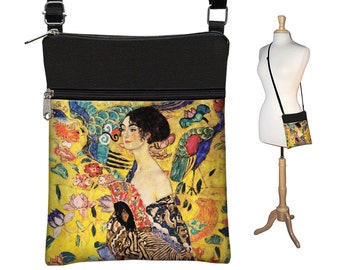 Gustav Klimt Print Crossbody Bag  Bohemian Purse  Klimt Fabric Bags  Cross Body Purse  Small Shoulder Bag multicolored  yellow QCK