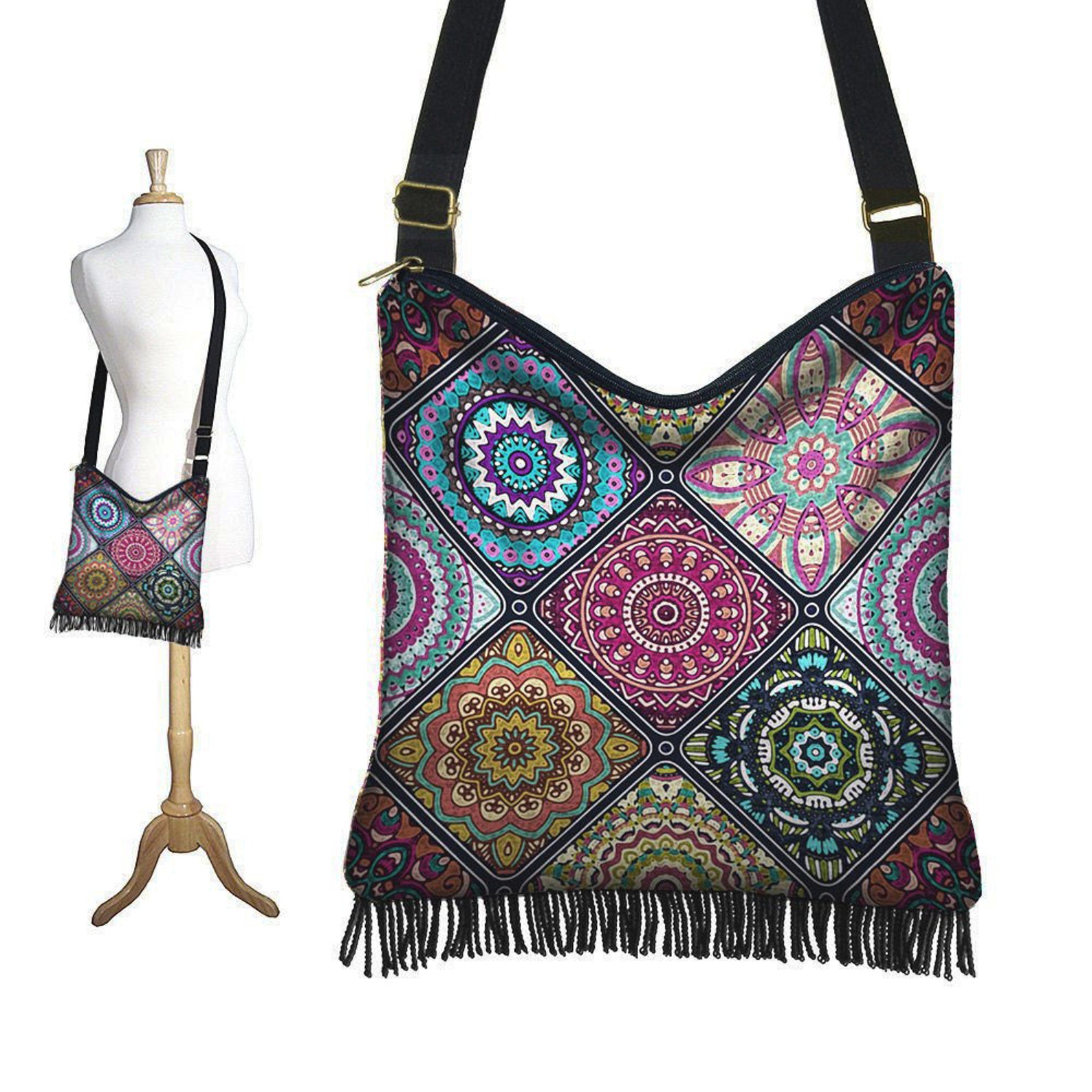 Colorful Boho Hippie Bag Cross Body Hobo Purse Bohemian Etsy