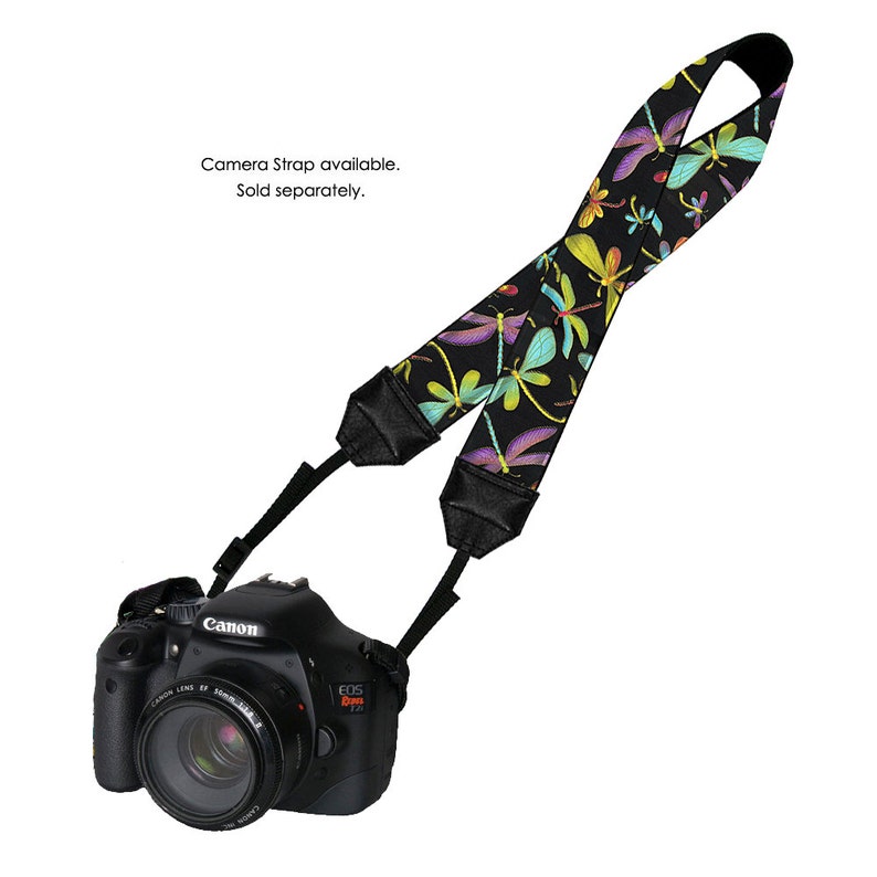 Digital Slr Camera Bag Purse for Women Nikon Canon DSLR Camera Case Pretty Dragonfly black purple blue yellow pink MTO