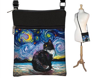 SG Van Gogh Cats Small Crossbody Bags Women Starry Night | Etsy