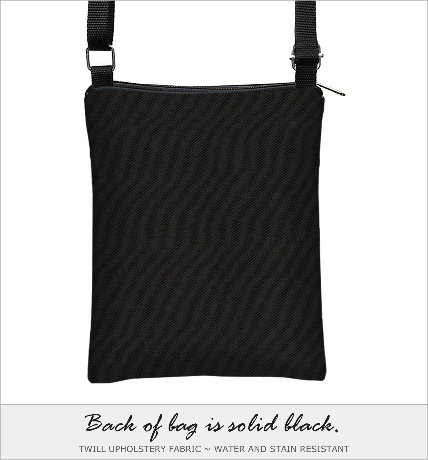 Subtle Paisley Fabric Handbag Fits iPad Mini Black Crossbody