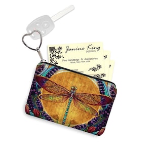 Zipper Coin Purse Bohemian Dragonfly Gifts Colorful Keychain Boho Bag Business Card Case Small Zipper Pouch Purse organizer RTS image 2